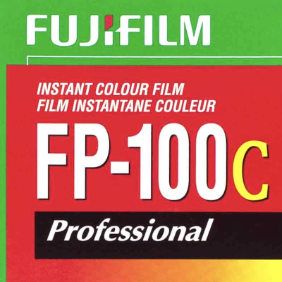 A Close up of a box of Fujifilm FP-100C.
